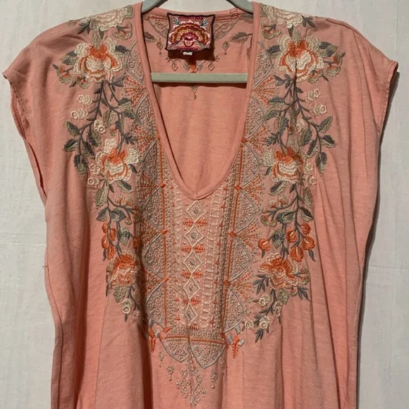 Johnny Was Calida Embroidered Floral Boho Top - Picture 5 of 9